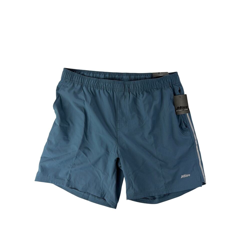 Mitre Mens Athletic Shorts XL Blue Drawstring 7" Inseam NWT